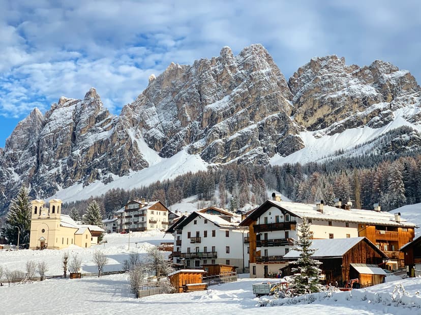 Cortina D'ampezzo ski resort in winter