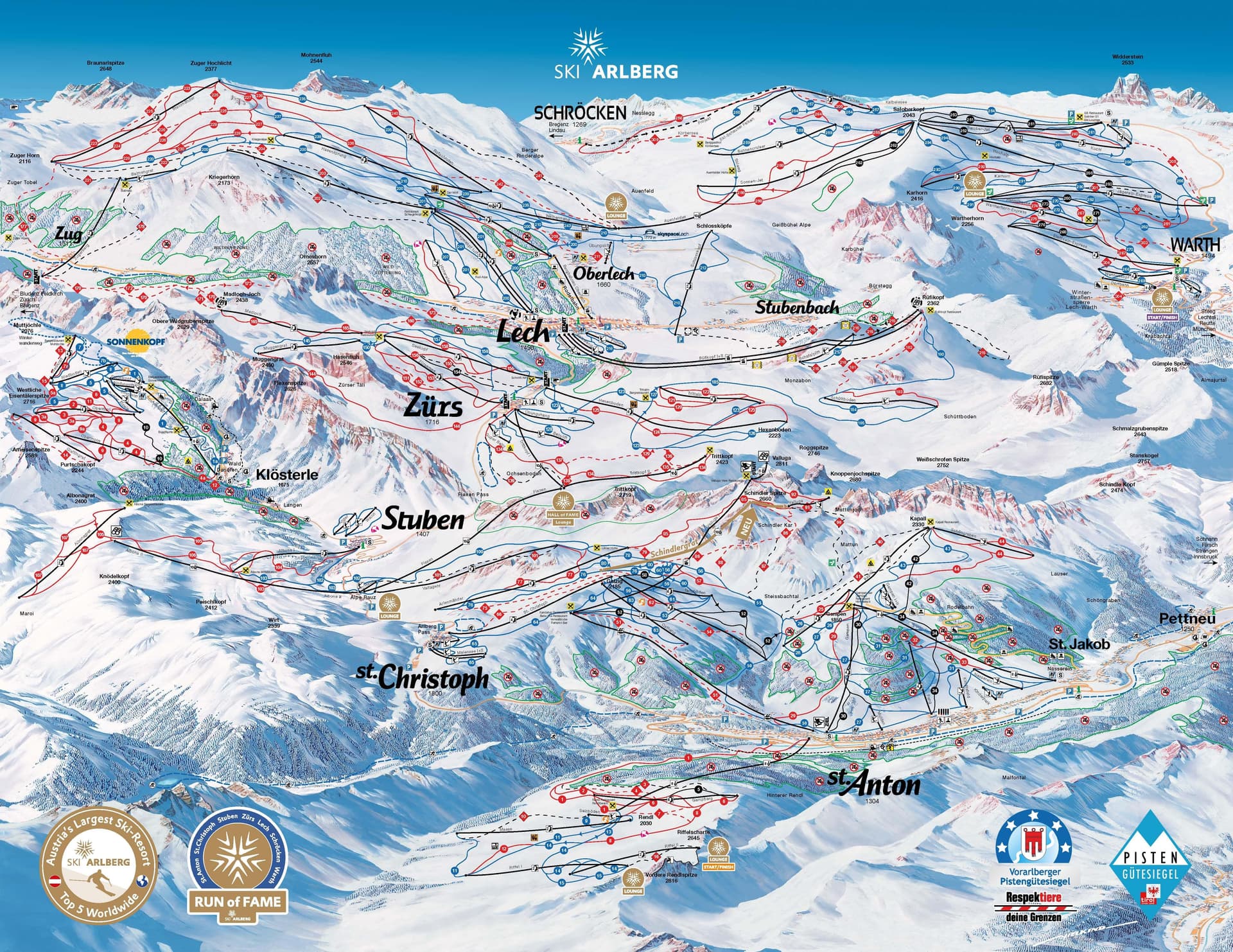 St Christoph ski map
