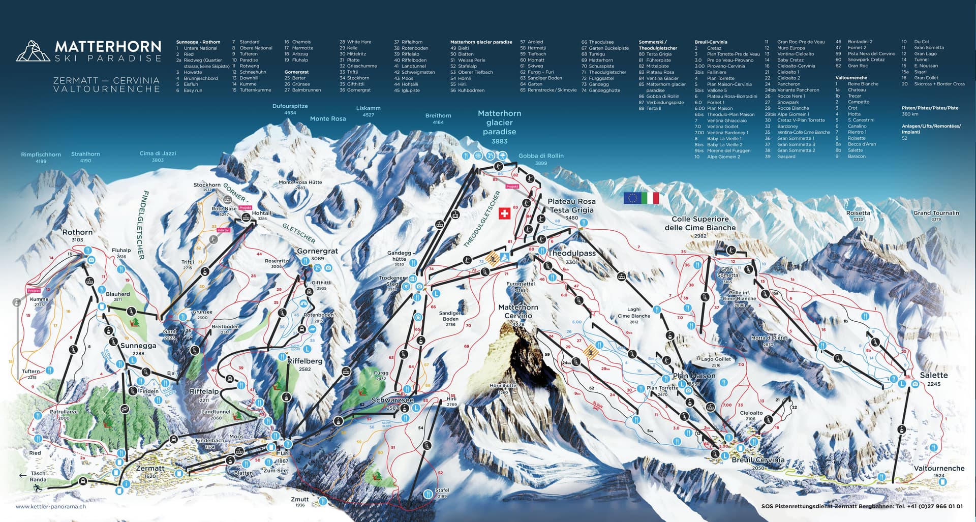 Zermatt-Täsch ski map