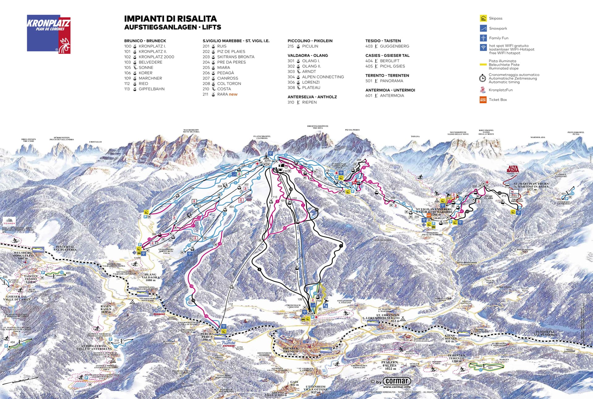 Kronplatz (San Vigilio) ski map